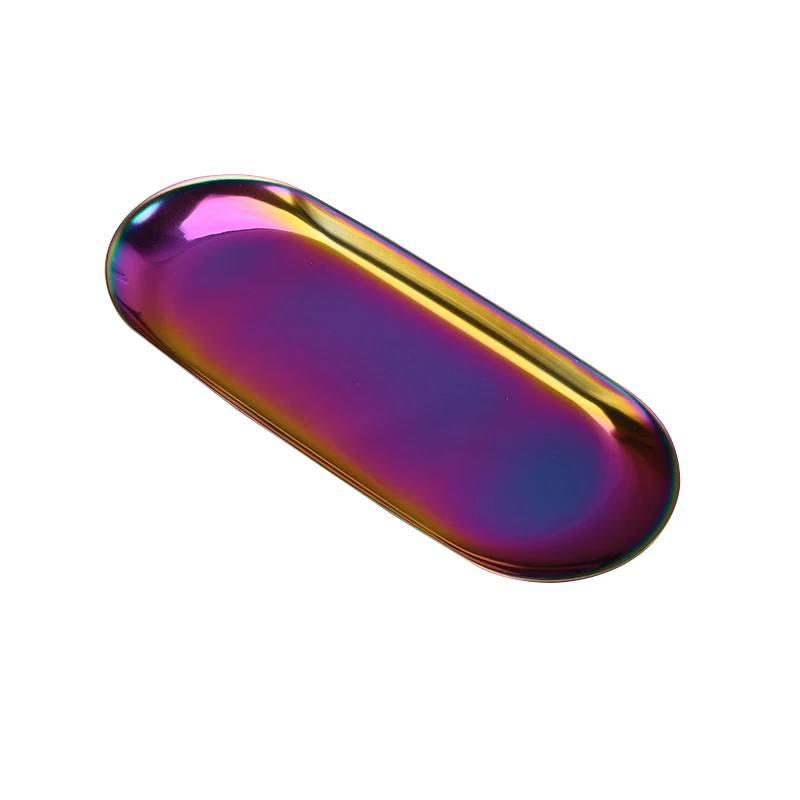 Multicolor Лоток для хранения металла нержавеющая сталь фрукты пластины ювелирных изделий дисплей прочный украшения дома B99 - Цвет: Multicolor
