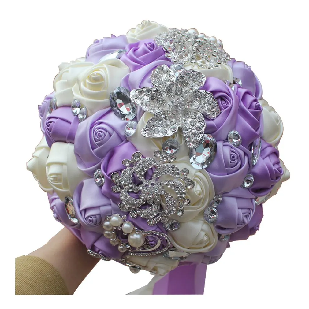 1-32Style Diamond Wedding Flower Bouquet Bride Holding Flower Artificial Noble Generous Bouquet Flower Prop Wedding Party Decors - Цвет: Style 25
