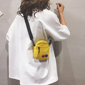 

New Fashion Lady Casual Canvas Smiley Shoulder Bag Outdoor Casual Messenger Bag