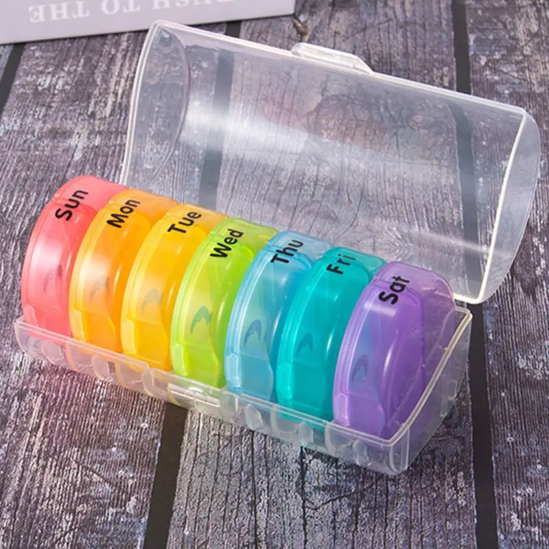 Portable 7 Days Pill Medicine Box Travel Weekly Storage Organizer Case