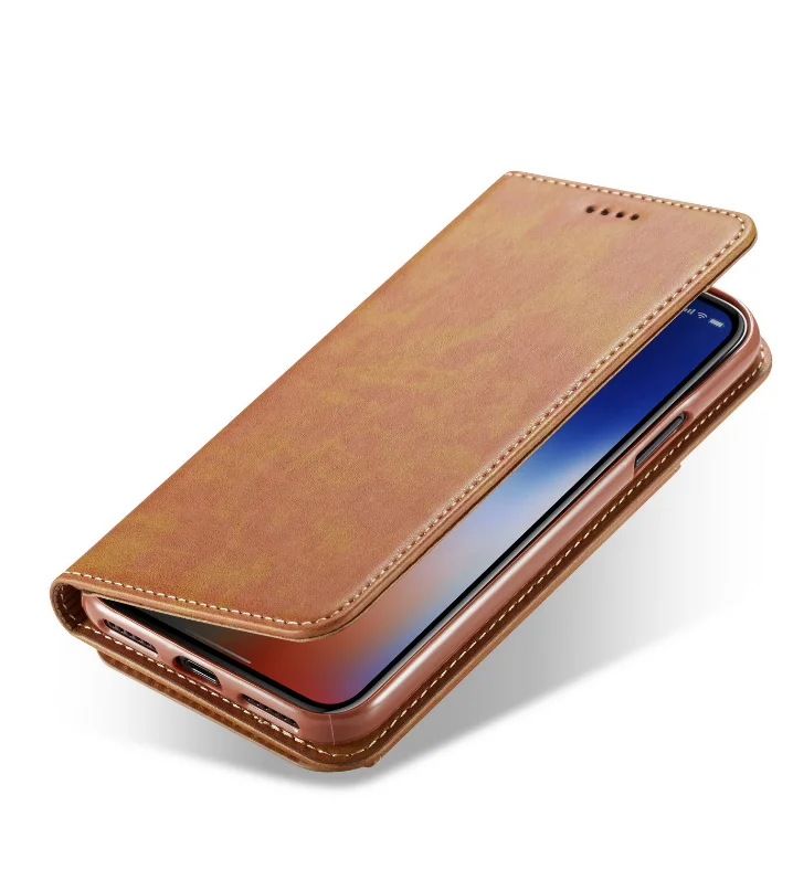 Ретро кожаный телефон чехол для iPhone 6 6s 7 8 Plus X XS Max XR Магнитный кошелек Coque чехол для samsung Galaxy S9 S10 S10E Plus