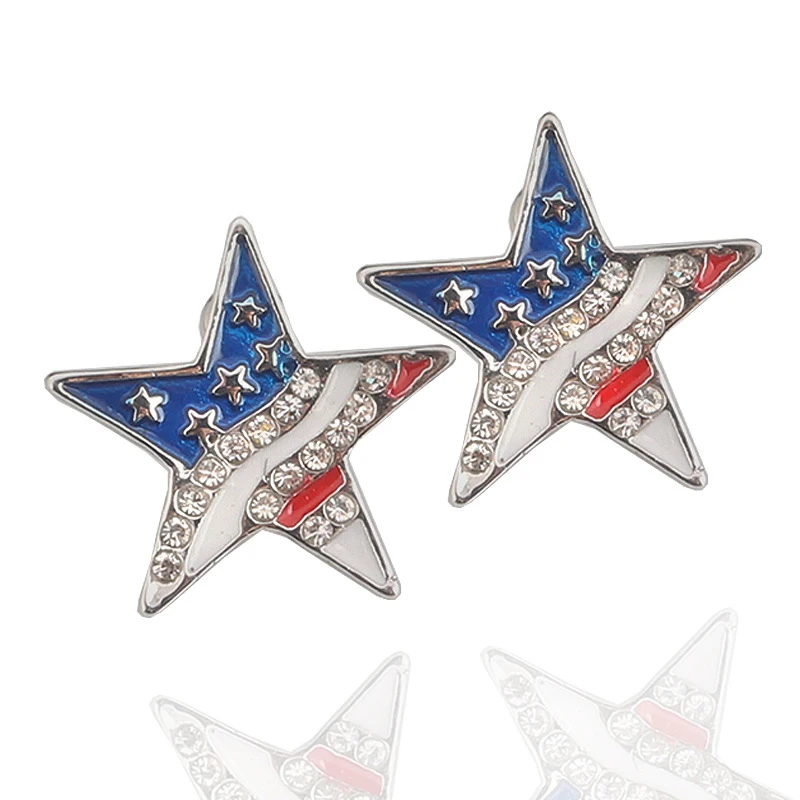 Pendientes estrella con bandera americana
