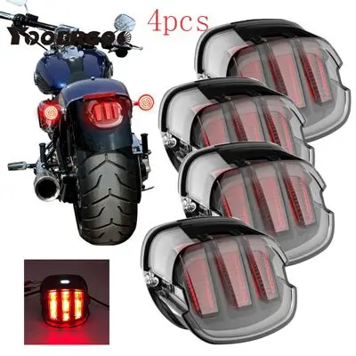 4pcs black Орлиный коготь светодиодный ights мотоцикл освещение мото задний тормоз световой индикатор лампа с поворотным сигналом - Цвет: 4pcs black