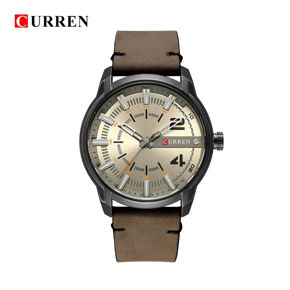 

Carrian 8306 Round Watch Waterproof Watch Casual Watch Belt Watch Fashion Big Dial Watch Men'S Watch