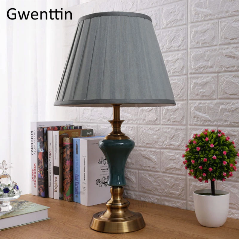 European Vintage Ceramic Table Lamps Desk Lights Led Stand Light Fixtrues for Living Room Bedside Study Lamp Home Art Decor E27