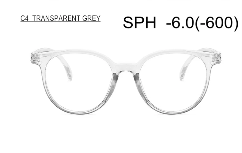 SWOKENCE Prescription Glasses For Nearsighted Men Women Myopia Glasses Dioptre-0.5 to-6.0 Spectacles For Shortsighted F108 - Цвет оправы: C4 (-6.0)