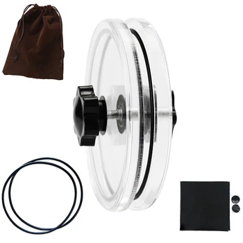 

LP Vinyl Record Cleaner Clamp Record Label Saver Protector Waterproof Acrylic Clean Tool with Cleaning Cloth