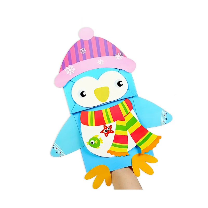 penguin Sz паровой детский сад DIY бумажный мешок ручной кукольные ремесла дети игрушка работа материал посылка животное наклейка живопись - Цвет: penguin