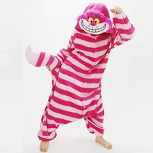 Кигуруми Чеширский кот комбинезоны пижамы животных Костюм пижамы унисекс мультфильм косплей персонажа пижамы, пижамы