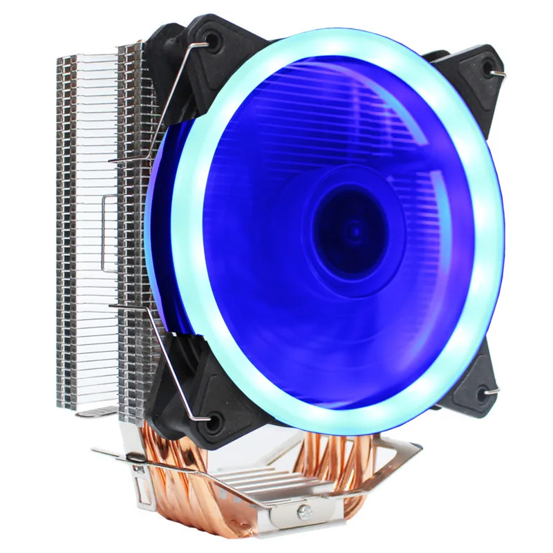 6 с тепловым стержнем heat pipe 3/4PIN 12 см RGB светодиодный компьютер Процессор охлаждающий вентилятор охлаждения радиатора для Intel LGA 1150/1151/1155/1156/775/1366 AMD