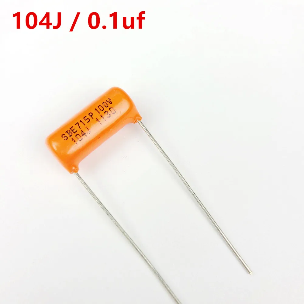 

SBE Orange Tone Capacitor CDE225P 104K 0.1UF 100V Electric Guitar Bass Cap MADE IN USA