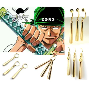 

Action Anime One Piece Alloy Earring Accessories 3-Knife Rorona Zoro Cosplay Dangler Ear Clip Stud Earring Ear Hook Anime Toys