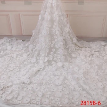 

Bridal Fabric White 3D African Lace Fabric 2019 High Quality Lace Nigerian Lace Fabrics With Beaded For Wedding Dress GD2815B-6