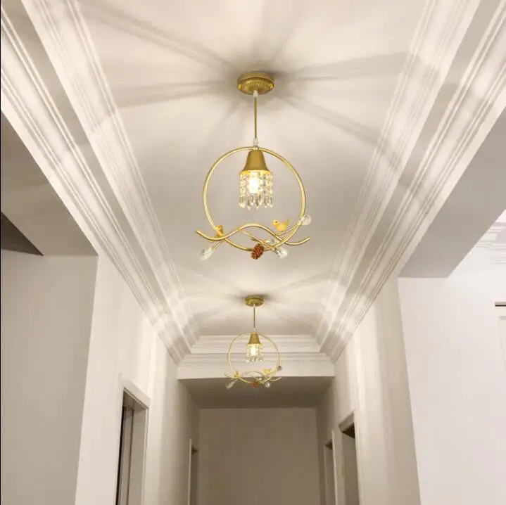 Скандинавский современный балкон прохода коридора cloakroom лампа Хрустальный Ресторан подвесные светильники