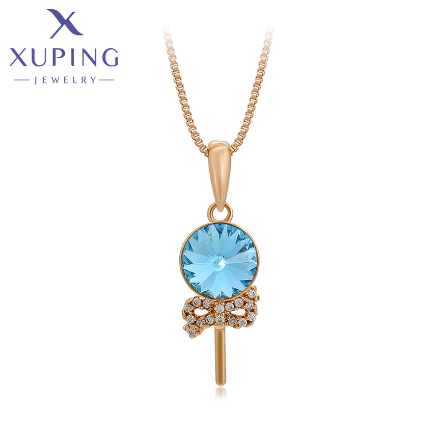 Xuping Jewelry Mode neue Charm-Kristall-Anhänger-Halskette in Goldfarbe 810661159 – Detail 6
