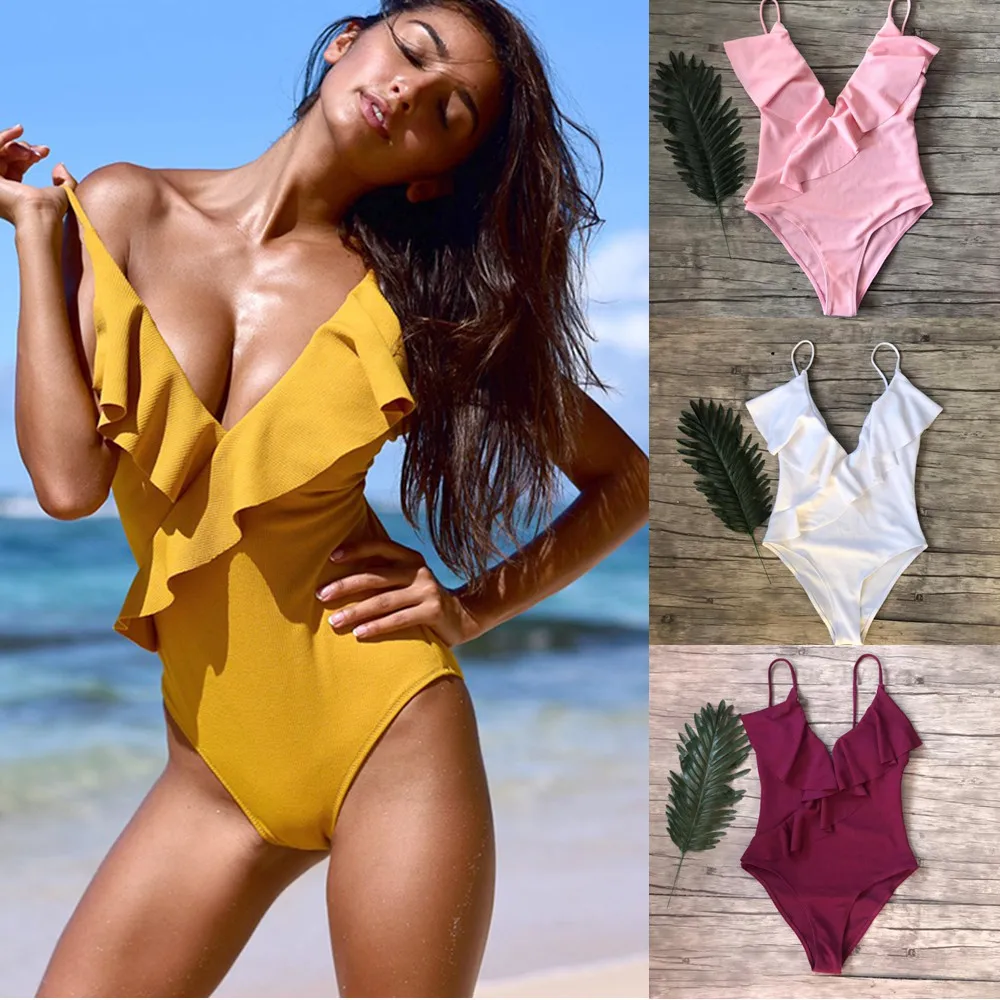 black one piece with white trim