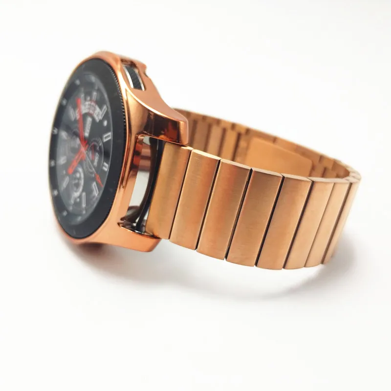 Rose Gold Металлические Ремешки для наручных часов для samsung Galaxy Watch 46 мм gear S3 классический Frontier браслет из нержавеющей стали для huawei GT - Цвет ремешка: Rose Gold