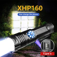 

XHP160 Led Flashlight Most Powerful Led Torch Light Rechargeable Tactical Flashlight 26650 XHP90 Zoomable Hand Lamps Usb Lantern