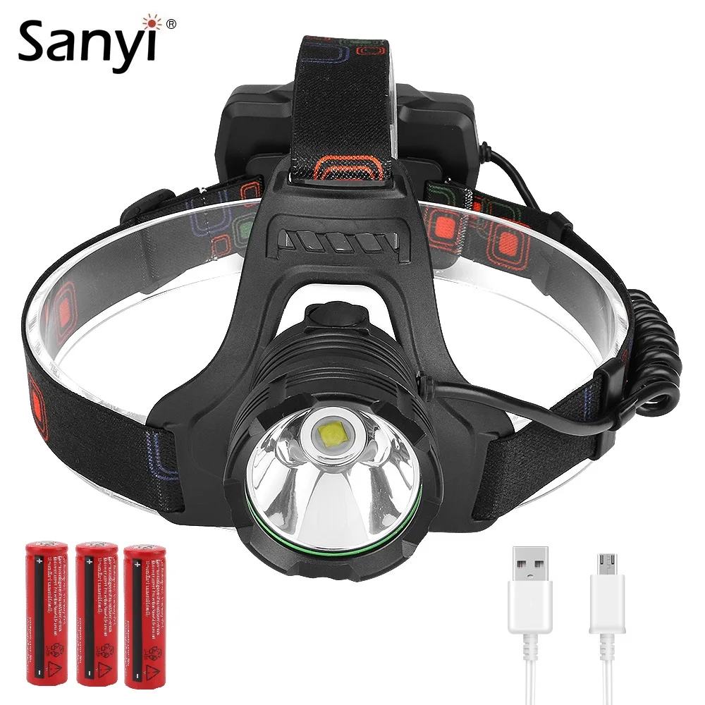 3 Modes USB Rechargeable Headlamp COB LED Headlight Head Light Torch Flashlight