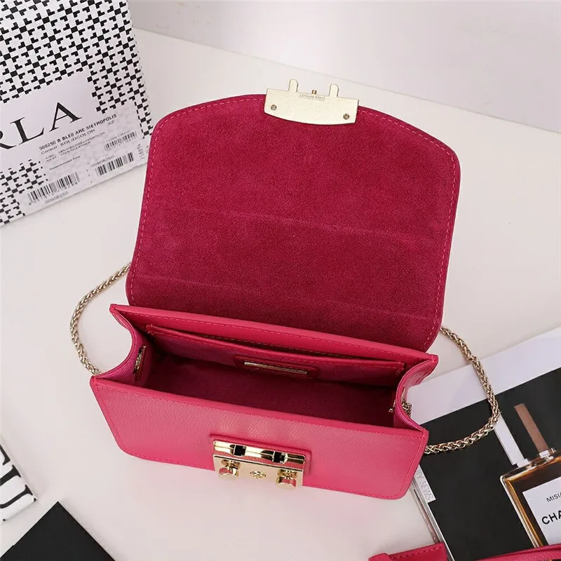 Оригинальные женские сумки FURLA, высокое качество, женские кожаные сумки Furla, розовый, красный цвет, размер S, 16,5 см x 12 см x 8 см