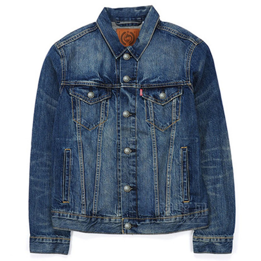 Mans Denim Jacket Coat Slim Fit 