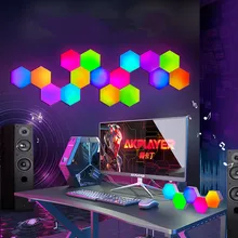 

RGB LED Quantum Lamp DIY Hexagon Light LED Wall Lamp Touch Sensor RGBW LED Honeycomb Light Colorful Night Light USB Modular Lamp
