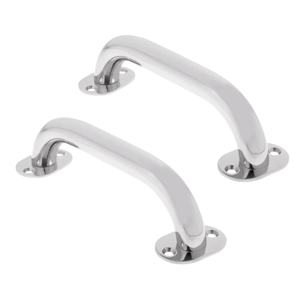 2 Pieces Marine Grade Stainless Steel Boat Round Handrail 9 Inch Grab Handle