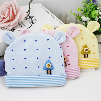 

2019 Cute Cotton Soft Baby Hat Cute Newborn Baby Infant Girl Toddler Comfy Hospital Baby Cap Beanie Hat For 0-3 Months