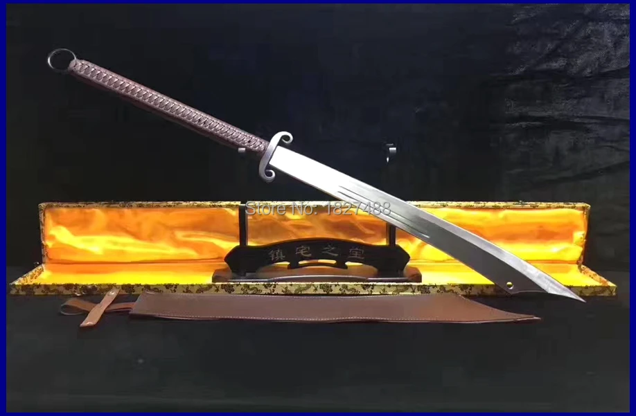Длинная ручка китайский красный армейский меч для Кунг Фу Broadsword Dao сильный высокий Марганец Сталь острый нож боевой