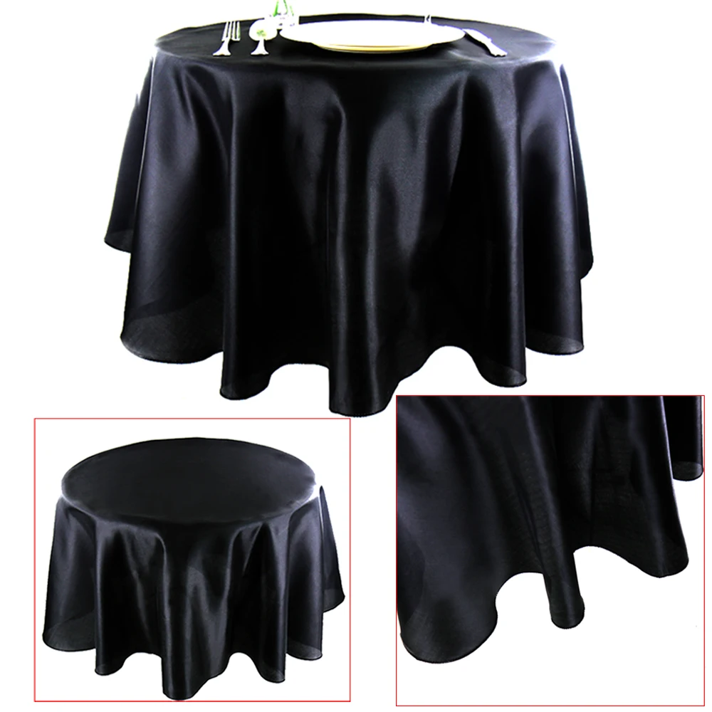 Table Cloth Round 145cm(57inch) Satin For Wedding Birthday Christmas Party Home Decor