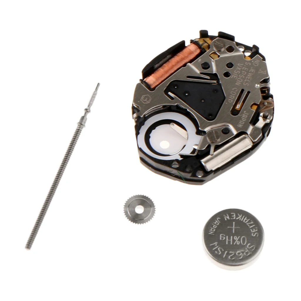 VX51 кварцевый часовой механизм со стержнем и запасные части для часов с батареей