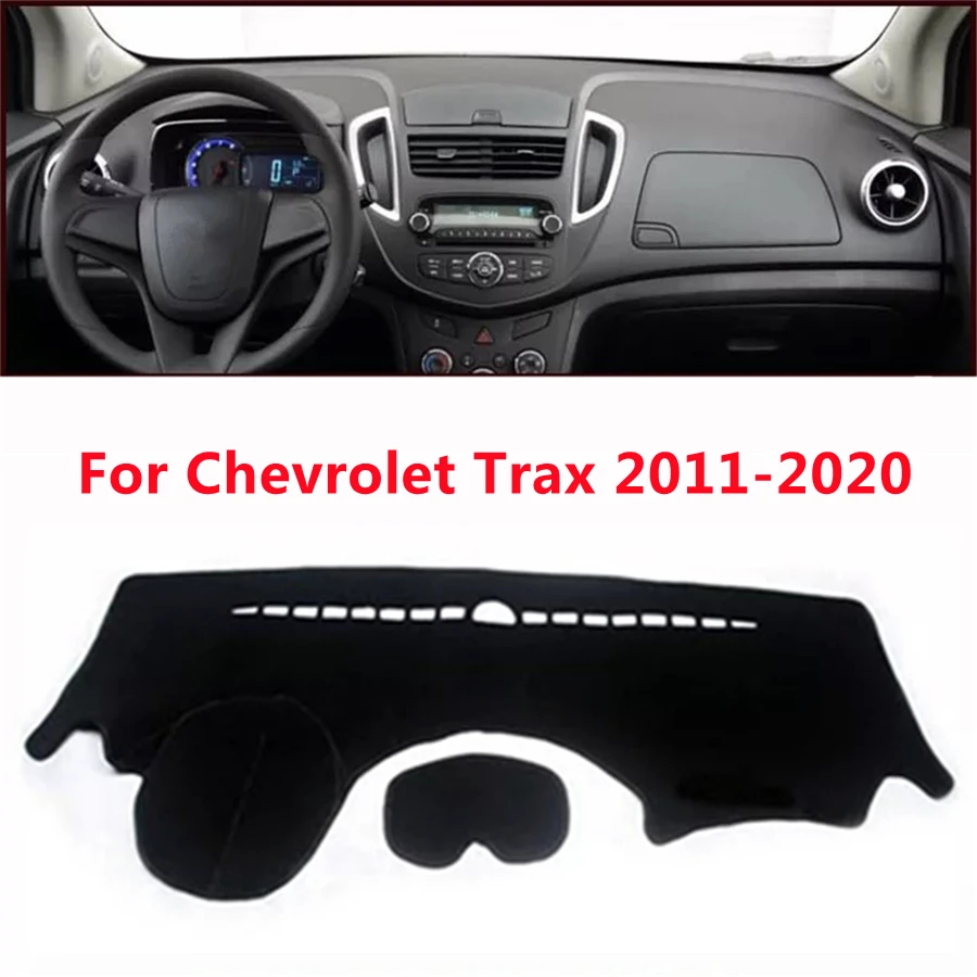 Черный чехол на приборную панель автомобиля для Chevrolet Trax (2011-2020) 2012-13-14-15-16-17-2019