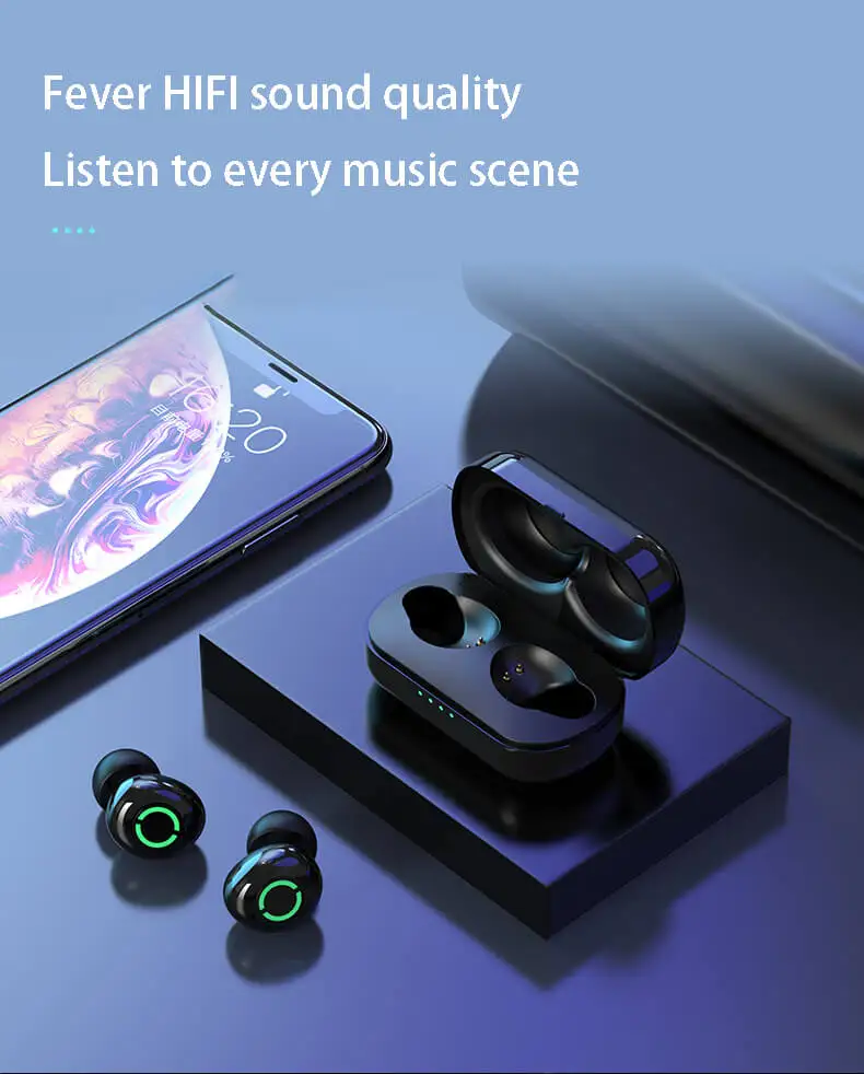 T5 TWS Wireless Earphone Sport Running Bluetooths 5 0 Waterproof Earbuds Mini Touch Control Stereo Headset with Charging Box Mic