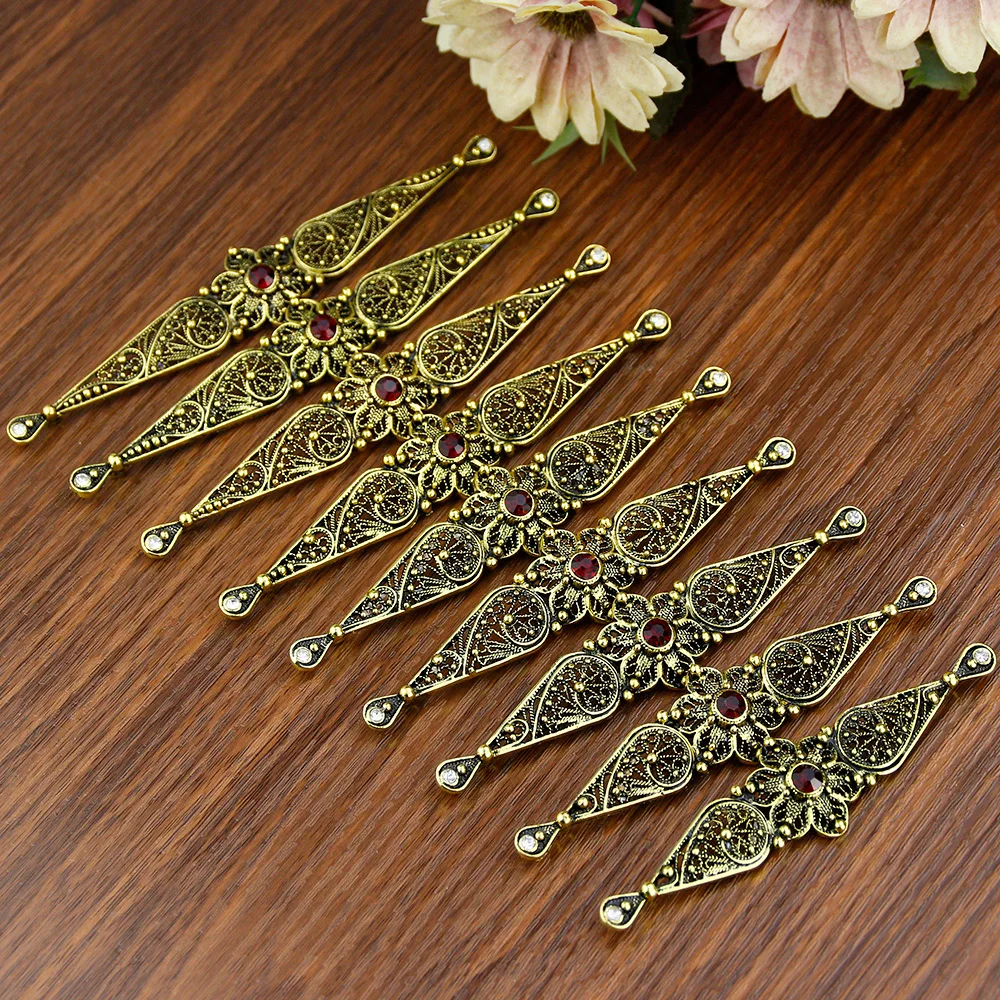 Sunspicems Vintage Caucasus Breastplate Bibs For Women Ethnic Wedding Jewelry Retro Gold Silver Color Traditional Chest Chain bridal jewelry sets