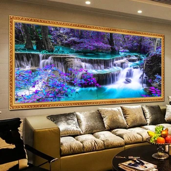 

5D DIY Diamond Painting Kits Landscape waterfall Full Drill Rhinestone Embroidery Cross Stitch Arts Craft Canvas Wall Decor