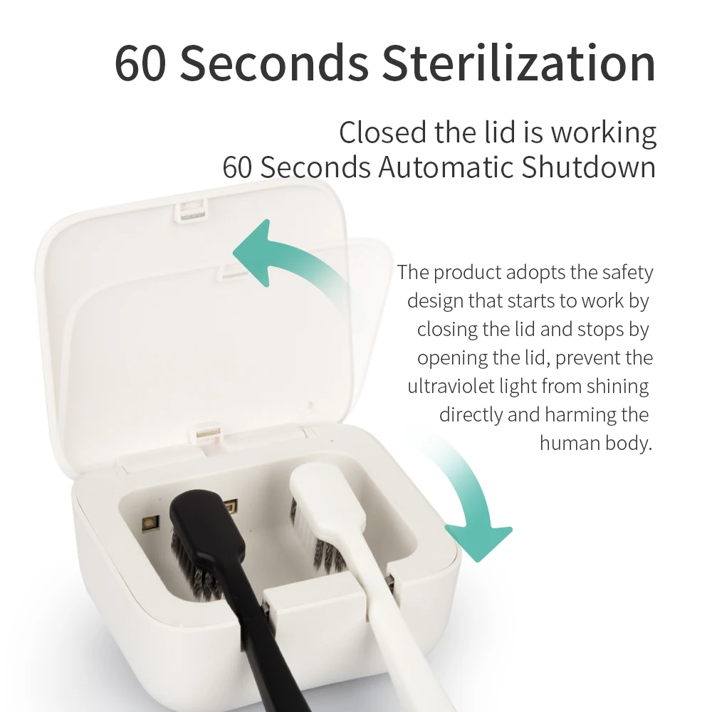 УФ-светильник, Стерилизатор зубных щеток, держатель зубных щеток без ударов, usb зарядка, антибактериальные ультрафиолетовые щетки, стерилизатор, коробка
