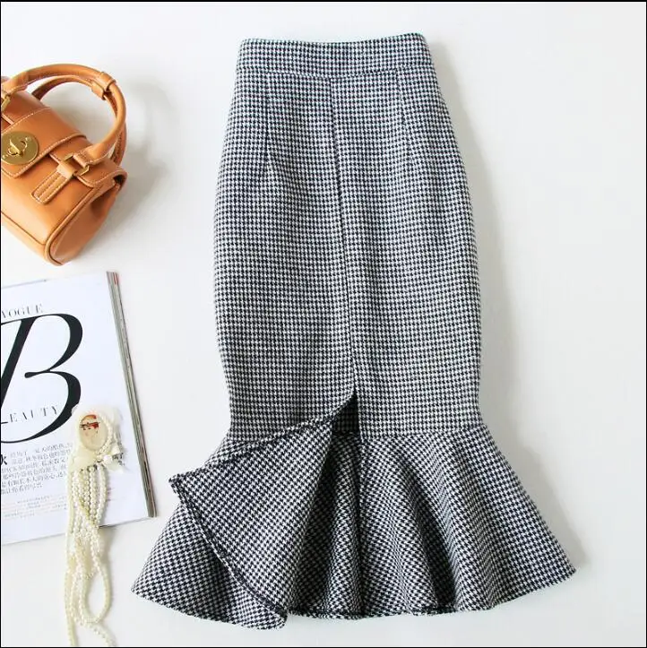 Размера плюс 4XL! Нерегулярные рыбий хвост юбка с высокой талией для женщин зимняя Обтягивающая одежда ржанка сетки разрез одношаговый юбка; юбка для девушек, TB3753