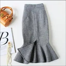 Размера плюс 4XL! Нерегулярные рыбий хвост юбка с высокой талией для женщин зимняя Обтягивающая одежда ржанка сетки разрез одношаговый юбка; юбка для девушек, TB3753