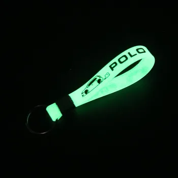 

Car Key Chain Luminous Silicone Emblem Badge Car Keychain Key Ring for Polo Car Styling Auto Car Accessories