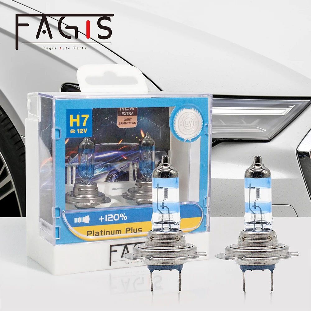 Супер яркие Автомобильные противотуманные фары головного света Fagis US Platinum Plus H7 H8