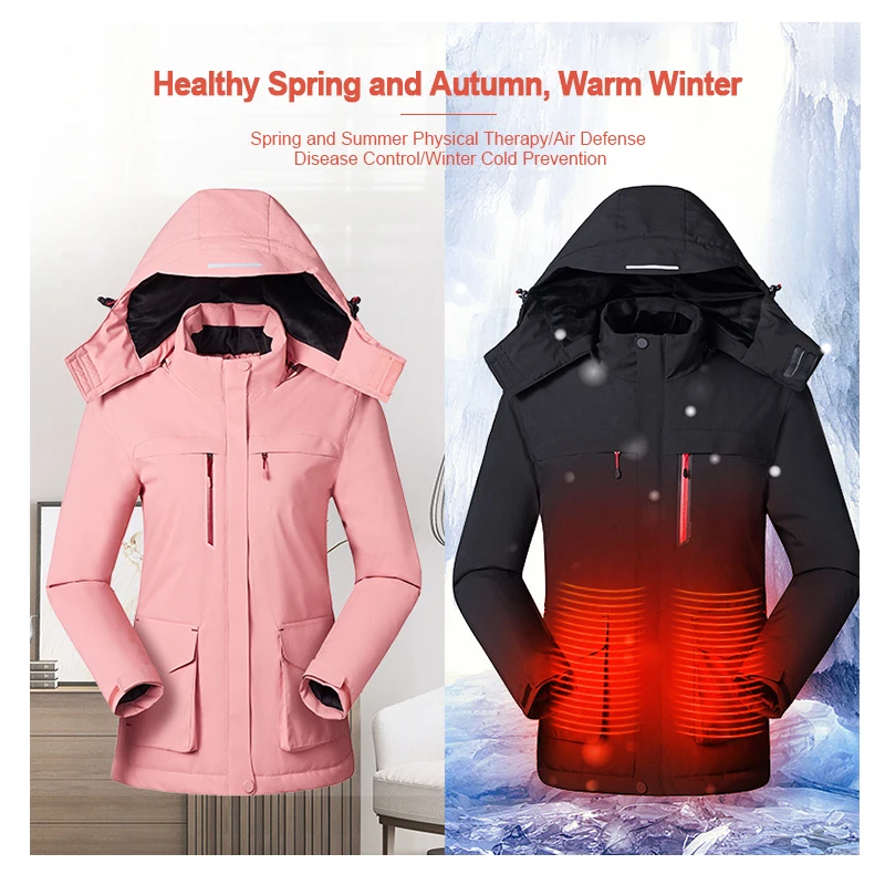 

Electric Heating Clothes Heated Shirt USB Heating Intelligent Plus Velvet Jacket Thermal Underwear Top for Women Men