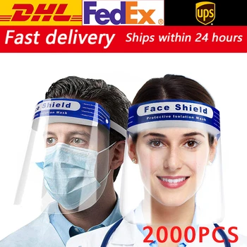 

2000PCS Fast Shipping Face Shield Anti-droplets Anti-fog Dust-proof Full Safety Face Mask Protect Cover Transparent Face Eyes