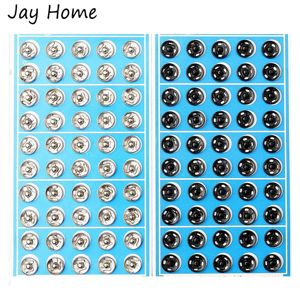 100/50PCS Press Buttons Sew on Snap Buttons Metal Snap Fastener Buttons Press Button for DIY Garment Sewing Clothing 8/10MM 2