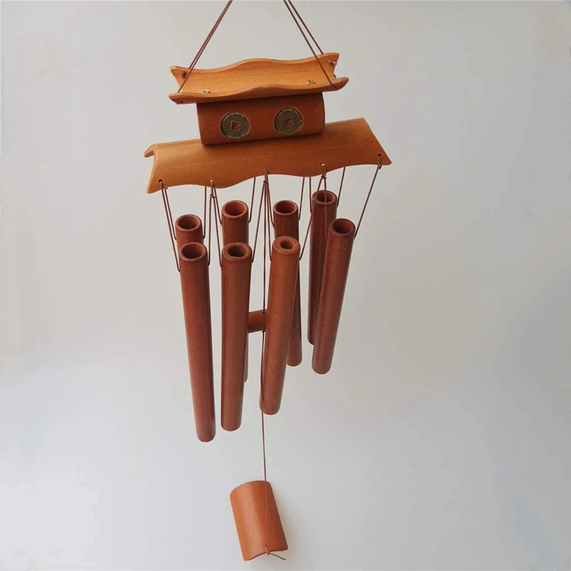 Bamboo Wind Chime Outdoor Bell Tubes for or Indoor Home Decor Handmade Natural Soothing Sound | Дом и сад