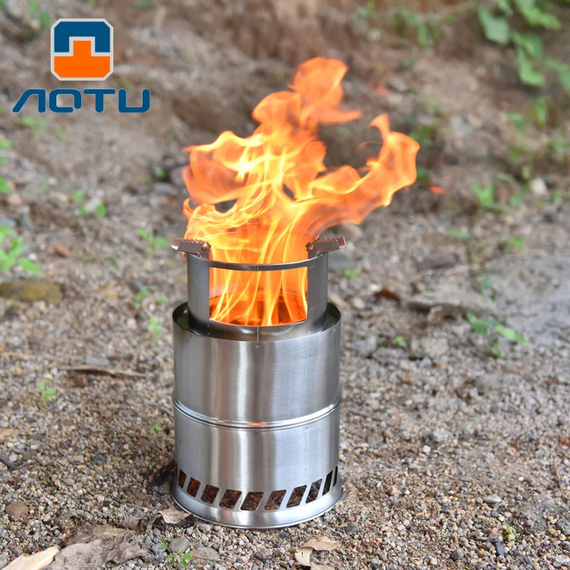  Bump Outdoor Camping Furnace End Deconstructable Wood Stove Portable Picnic Barbecue Stove Cross Bo
