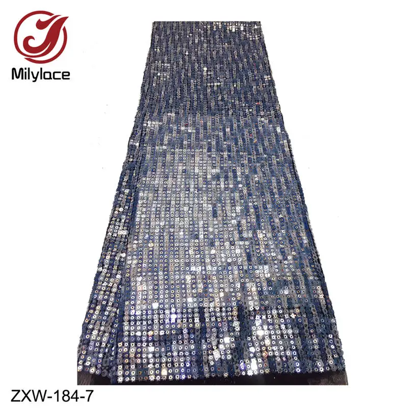 ZXW-184-7 Африканская Тюлевая кружевная ткань красочная блестящая кружевная ткань для платья Свадебная нигерийская французская сетка 3D кружевная ткань ZXW-184 - Цвет: ZXW-184-7