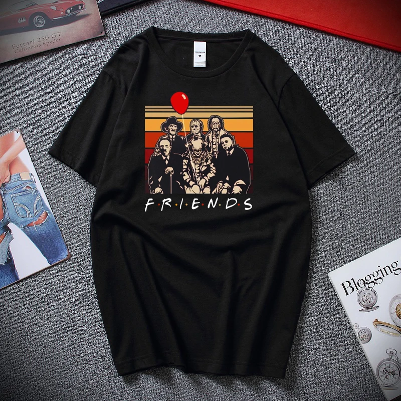 Модная брендовая футболка мужская с коротким рукавом друзья ТВ шоу рубашки пустой подарок хипстер взрослая футболка Camisetas - Цвет: black 3