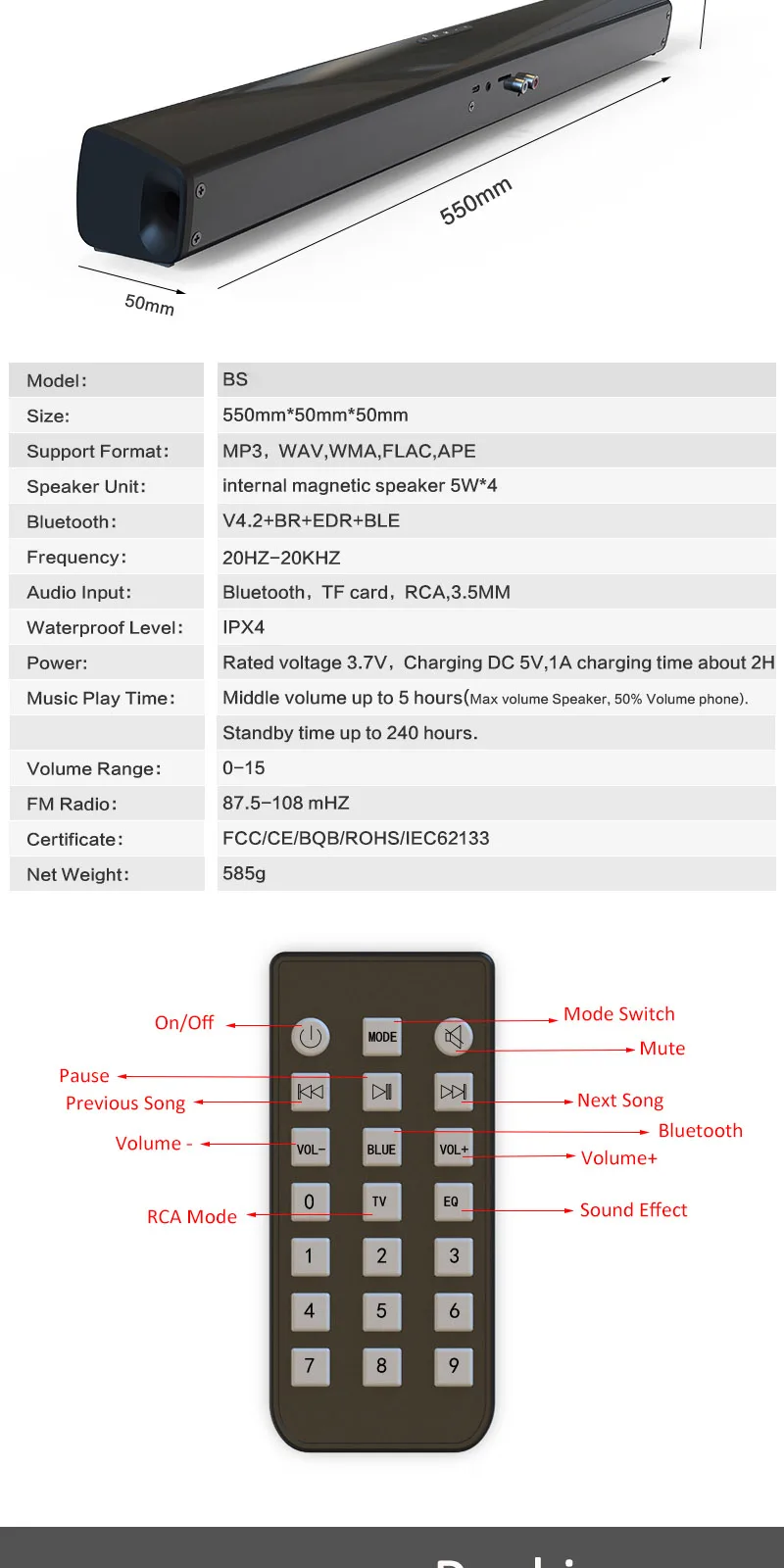 speakers for record player Sound Blaster Bluetooth Speaker Wireless Connection TF Card 3.5MM Audio Cable Input Smart Home Theater TV Player With FM AUX RCA loudest bluetooth speaker