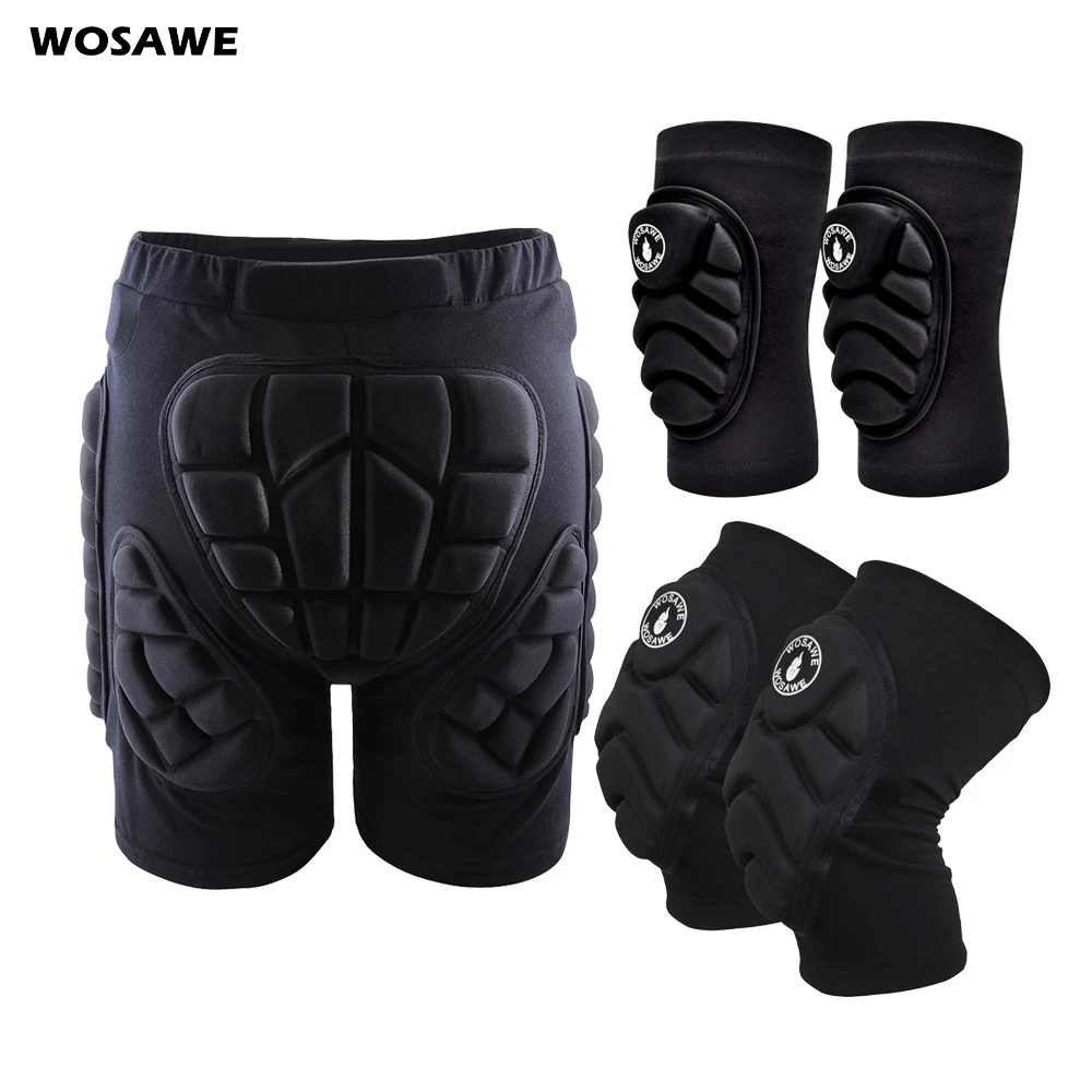 WOSAWE deportes al aire libre de Esquí Skate Snowboard protección Protector de esquí La rodilla almohadillas de patinaje Protector acolchado cadera pantalones cortos