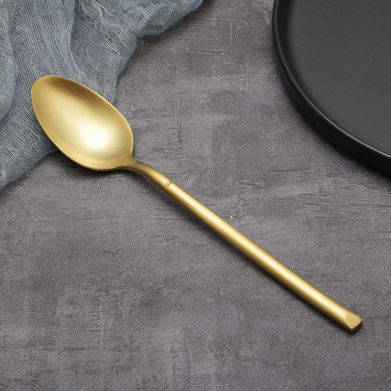 Gold spoon 304 горячая Распродажа столовых приборов из нержавеющей стали, столовые ножи, вилки, золотые ложки, посуда для кухни, вечерние столовые приборы - Цвет: Gold spoon